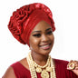 Turban Africain à Volants et artificiel astiques pour Femme, Couvre-chef de Mariage, Cravate de Sauna, Équipement de ix, Chapeau, Nigeria