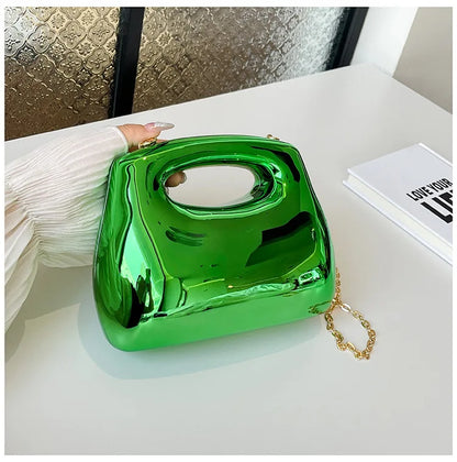 Sac à main hobo en acrylique doré pour femme, sac à main de plage transparent, sac à main de soirée, poignée supérieure ronde, fête de mariage, designer de luxe