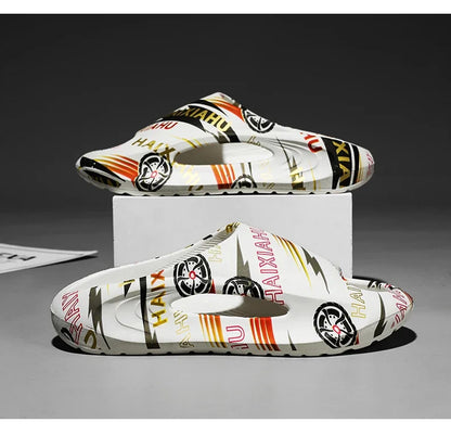 Plate-forme chaussures pour hommes nouveaux tongs d'été 2025 sandales respirant antidérapant amoureux hommes et femmes tout correspondant imprimé pantoufles hommes