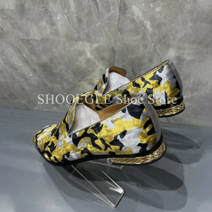 Mocassins en daim à imprimé léopard pour hommes, chaussures décontractées en cuir, chaussures simples, robe d'affaires, bureau, mariage, printemps, été