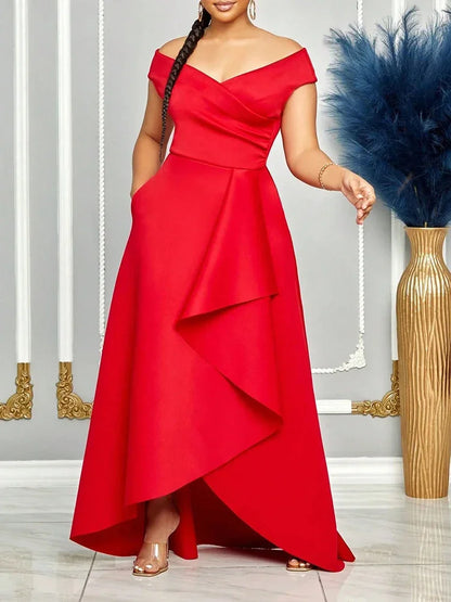 BERAKAH SUPRÊME - sublime robe d'été longue pour femmes, épaules dénudées, couleur unie, Maxi, robes de soirée élégantes pour demoiselle d'honneur de mariage, vêtements pour femmes, 2025