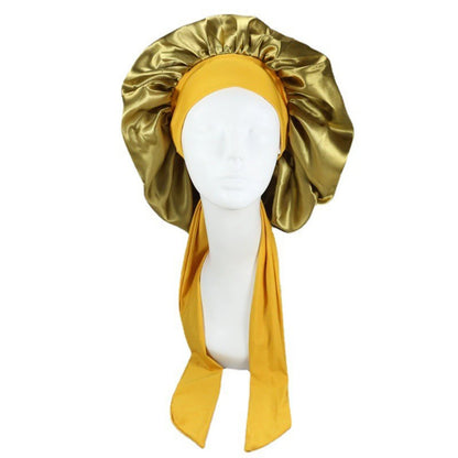 Nouveau bonnet de cheveux en Satin pour dormir, Invisible, plat, Imitation soie, rond, soins capillaires pour femmes, couvre-chef, bouton de réglage de cérémonie, chapeau de nuit