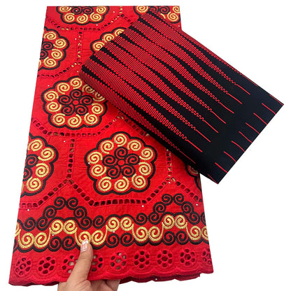 Tissu africain en dentelle de Voile suisse, 2.5 + 3 yards, véritable cire pour coudre une robe de soirée, nouvel arrivage