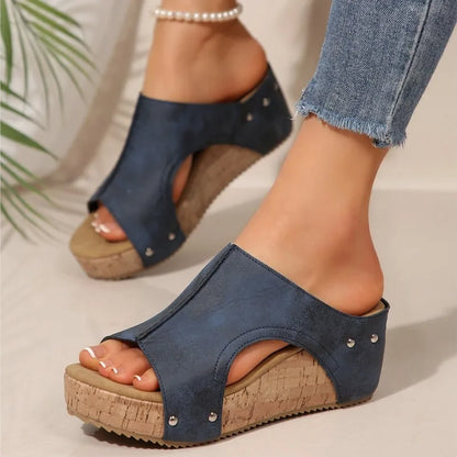 Mode femme chaussures d'été sandales sandales compensées pour femmes élégantes femmes sandales glisser Huaraches femme femmes talons chaussures
