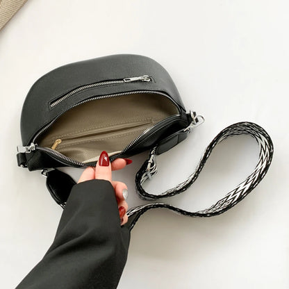 Sac banane rétro en cuir PU pour femmes, sac de poitrine, sac banane, sac à bandoulière, sac de ceinture de poitrine, sac Hobo demi-lune