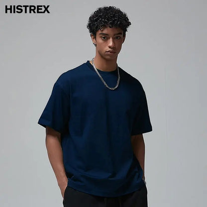 100 T shirt en coton lourd pour hommes et femmes, Tops à manches courtes, Tee shirts solides et surdimensionnés, vêtements de qualité 6.8oz 230gsm