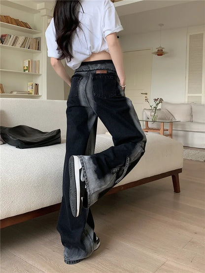 Femmes jean Baggy esthétique Vintage esthétique surdimensionné Cowboy pantalon Harajuku Streetwear Emo poubelle Denim haute rue pantalon