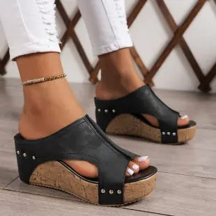 Mode femme chaussures d'été sandales sandales compensées pour femmes élégantes femmes sandales glisser Huaraches femme femmes talons chaussures