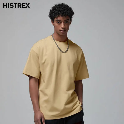 100 T shirt en coton lourd pour hommes et femmes, Tops à manches courtes, Tee shirts solides et surdimensionnés, vêtements de qualité 6.8oz 230gsm