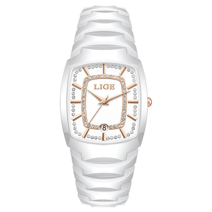 LIGE 2025 TOP montre pour femme élégante étanche mode dames horloge créative bracelet en céramique montre pour femmes cadeau Relogio Feminino