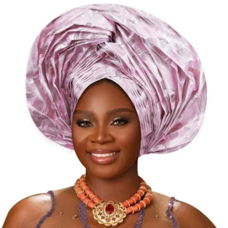 Casquette Turban plissée à paillettes pour femmes, enveloppe de tête pour dame, foulard musulman, chapeau, couvre-chef africain, 2025