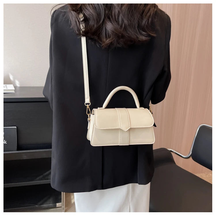 Sac à main en cuir PU pour femme, sac à bandoulière, sac sous les bras vintage, cartable carré, noir, mode initiée