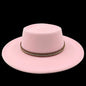Chapeau fedora rose 8cm, haut convexe concave, chapeau de jazz pour femmes et hommes, chapeau fedora classique à dessus plat