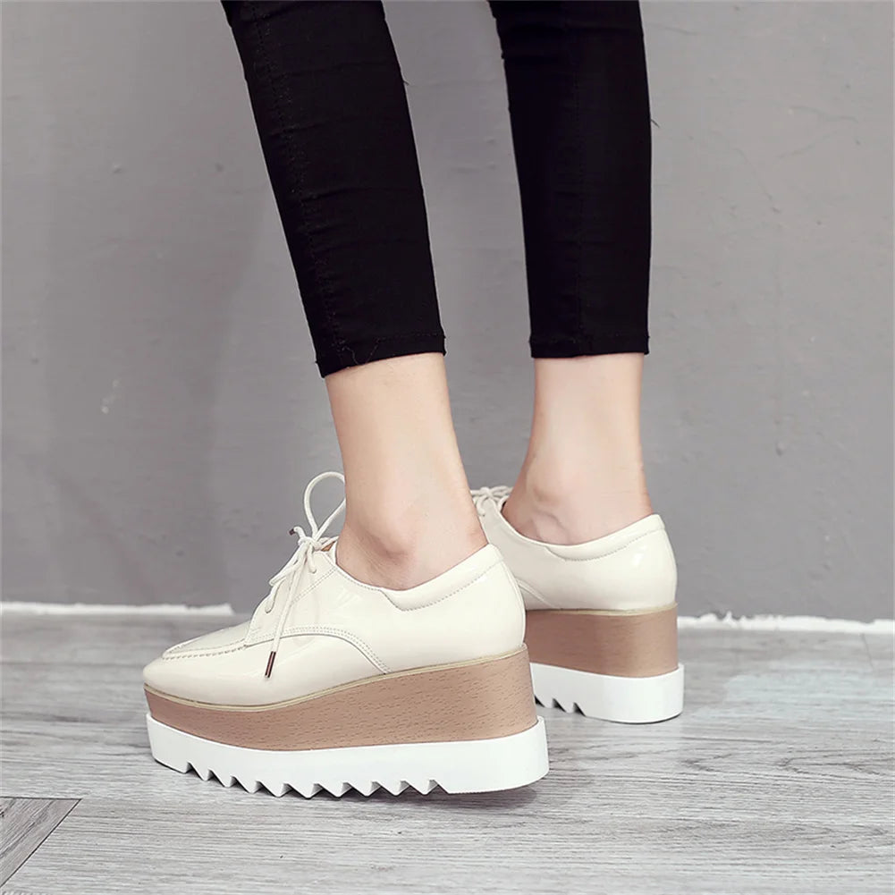 Plate-forme plate solide pour femmes, chaussures plates pour femmes, Parker carré, décontracté, printemps, automne, tout neuf, mode, strucgirls, loisirs