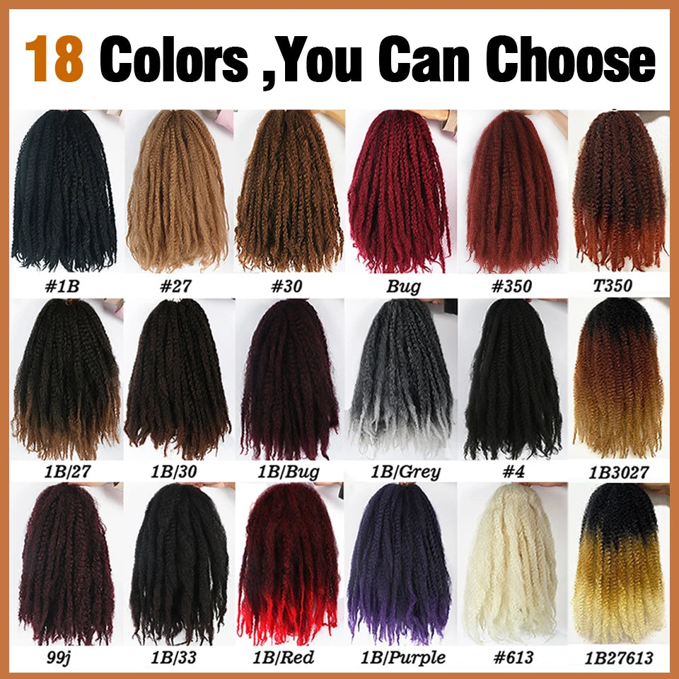 Marley Hair 18 pouces cheveux synthétiques tressés Marley Ombre noir brun blond gris 350 pour cheveux tressés Afro Kinky Marley Twist