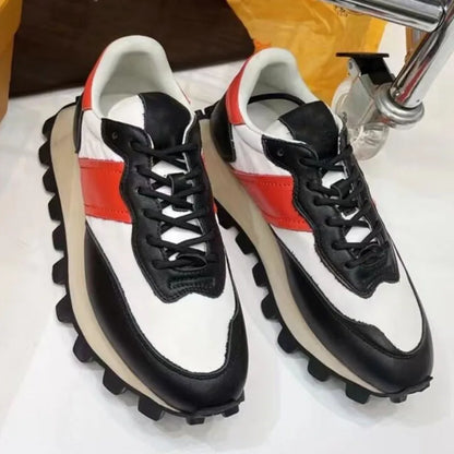 Chaussures de course rétro en daim pour femmes, baskets épaisses, tissu respirant, chaussures de sport à plateforme plate, mode décontractée, recommande une augmentation