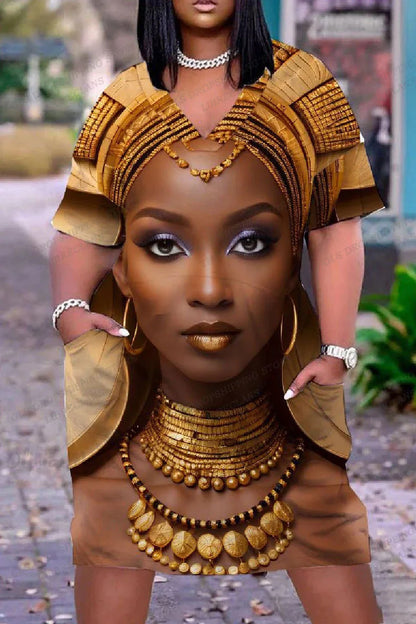 Robe Maxi africaine Sexy pour femmes, élégante, ample, col en v, manches courtes, robe de plage, robes de soirée pour dames