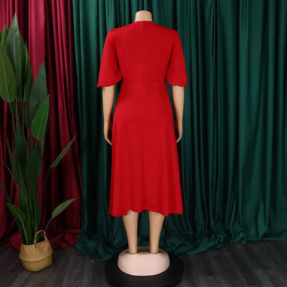 FairyShely-Robe longue à manches courtes pour femmes, grande taille, col rond, grandes robes pour dames, robe de soirée serrée, robe curvy, monochromatique, été, 2025