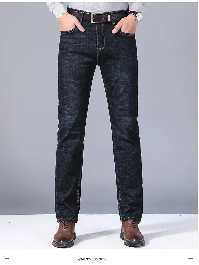 Jean classique pour homme, salopette en denim, doux, noir, taille 32-38, nouvelle collection