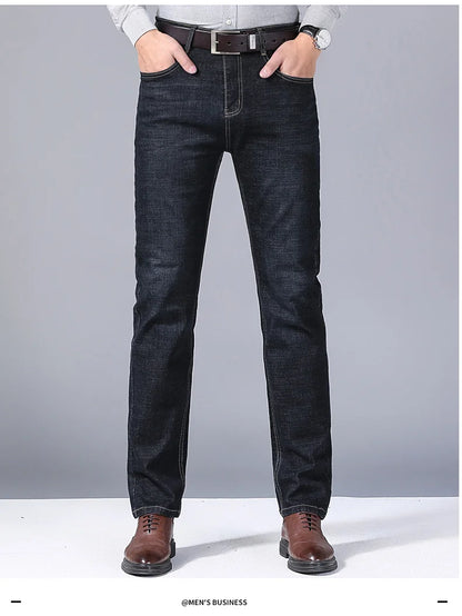 Jean classique pour homme, salopette en denim, doux, noir, taille 32-38, nouvelle collection