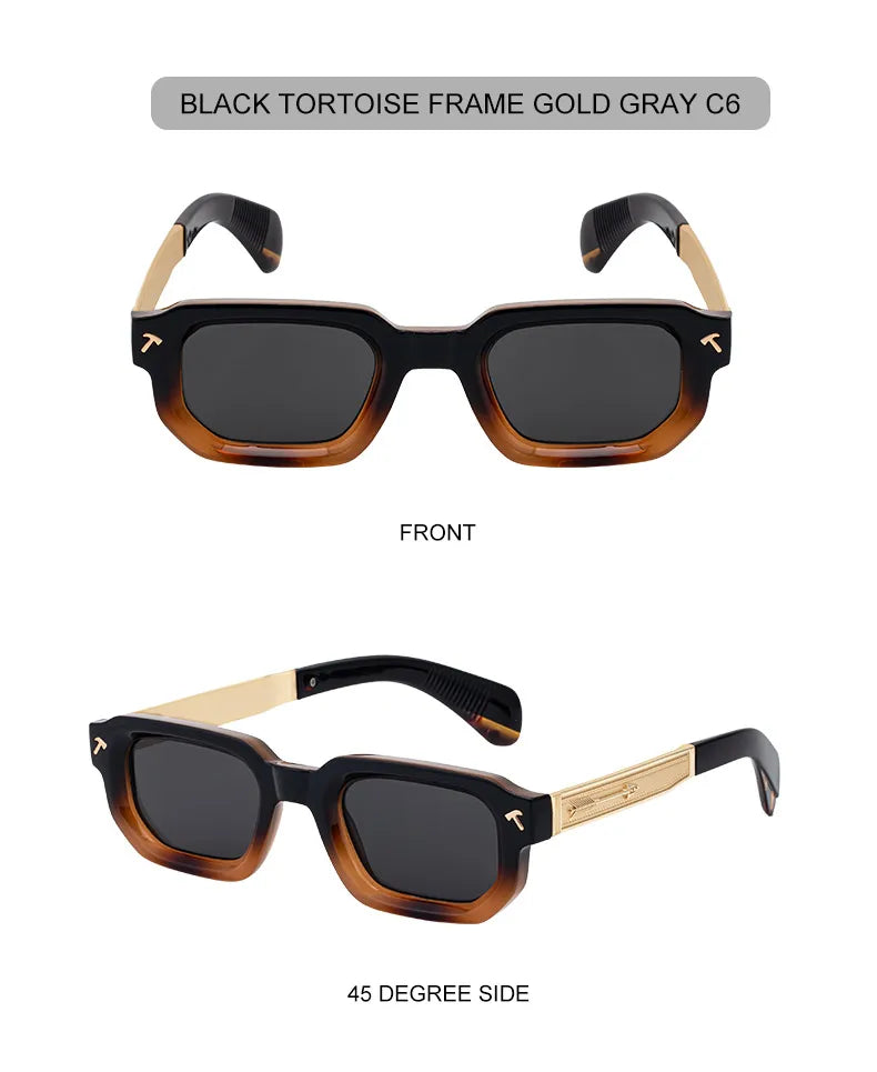 Polarisées Carré Punk lunettes de Soleil Hommes 2025 De Luxe Marque Classique Rectangle Lunettes De Soleil UV400 Conduite Lunettes De Mode En Plein Air Nuances