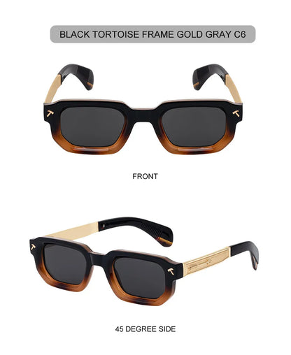 Polarisées Carré Punk lunettes de Soleil Hommes 2025 De Luxe Marque Classique Rectangle Lunettes De Soleil UV400 Conduite Lunettes De Mode En Plein Air Nuances