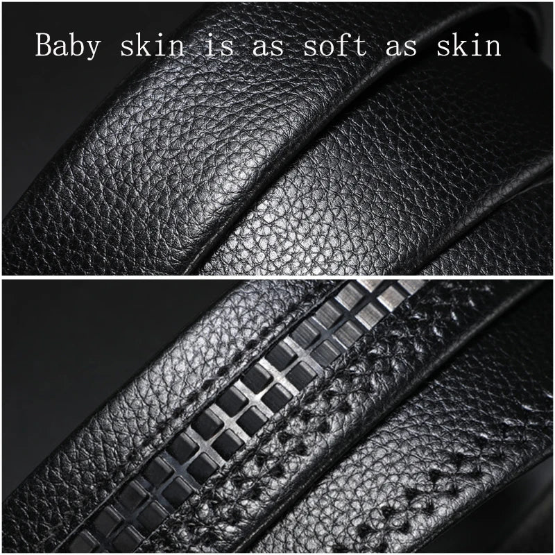 Ceinture de construction automatique pour hommes, travail d'affaires, décontracté, luxe, designer, marque célèbre, mâle pour jeans, bracelet en cuir PU, ZD2203