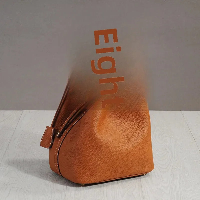 Sac à lunch en cuir de vachette véritable, panier alimentaire E27, sac à main de pique-nique Amazon, poignée supérieure souple, 2024 importé