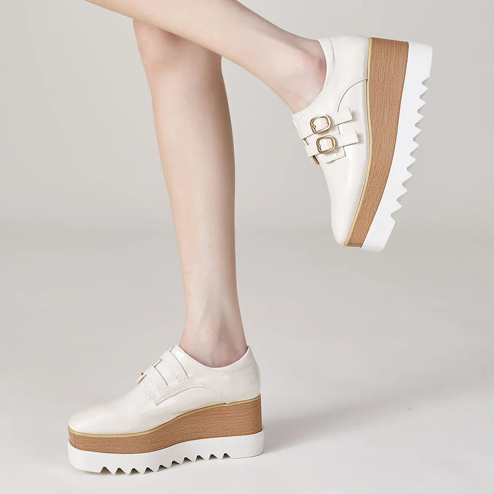 Plate-forme plate solide pour femmes, chaussures plates pour femmes, Parker carré, décontracté, printemps, automne, tout neuf, mode, strucgirls, loisirs