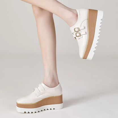 Plate-forme plate solide pour femmes, chaussures plates pour femmes, Parker carré, décontracté, printemps, automne, tout neuf, mode, strucgirls, loisirs