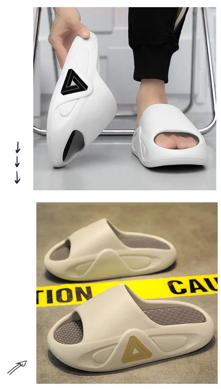 Pantoufles d'été à semelle épaisse pour hommes et femmes, sandales d'intérieur à fond souple EVA, chaussures de plage légères, tongs