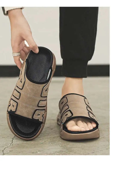 Sandales de styliste à coussin d'air pour hommes, pantoufles de sport douces et antidérapantes, chaussures pour hommes, nouvelle collection été 2025