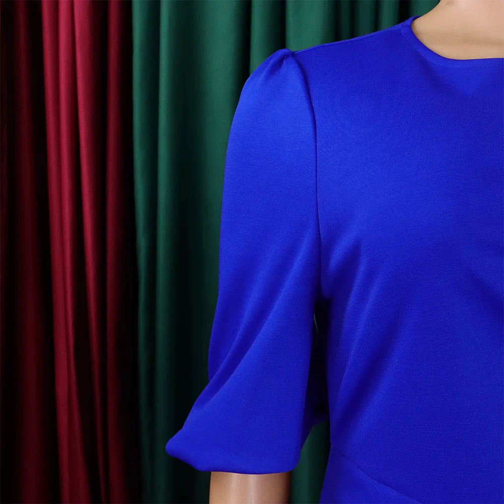 FairyShely-Robe longue à manches courtes pour femmes, grande taille, col rond, grandes robes pour dames, robe de soirée serrée, robe curvy, monochromatique, été, 2025