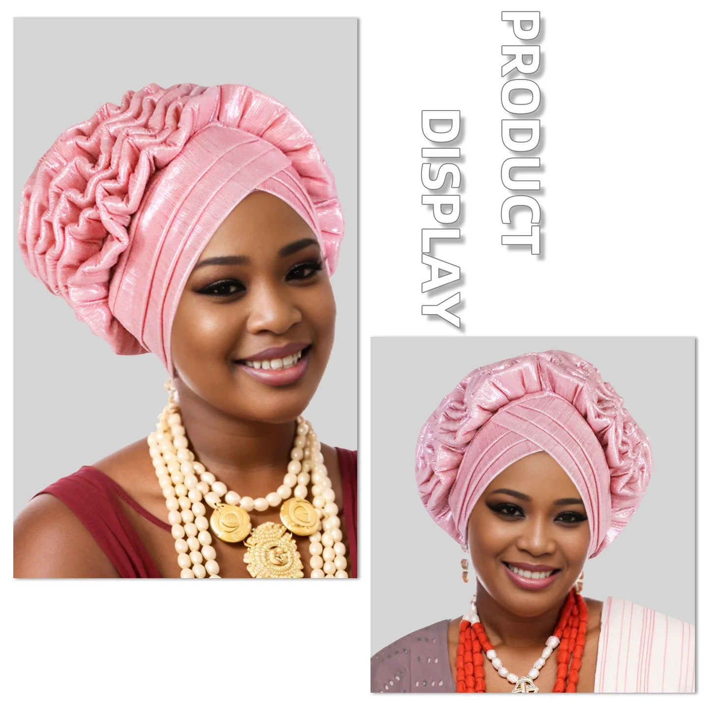 Turban Africain à Volants et artificiel astiques pour Femme, Couvre-chef de Mariage, Cravate de Sauna, Équipement de ix, Chapeau, Nigeria