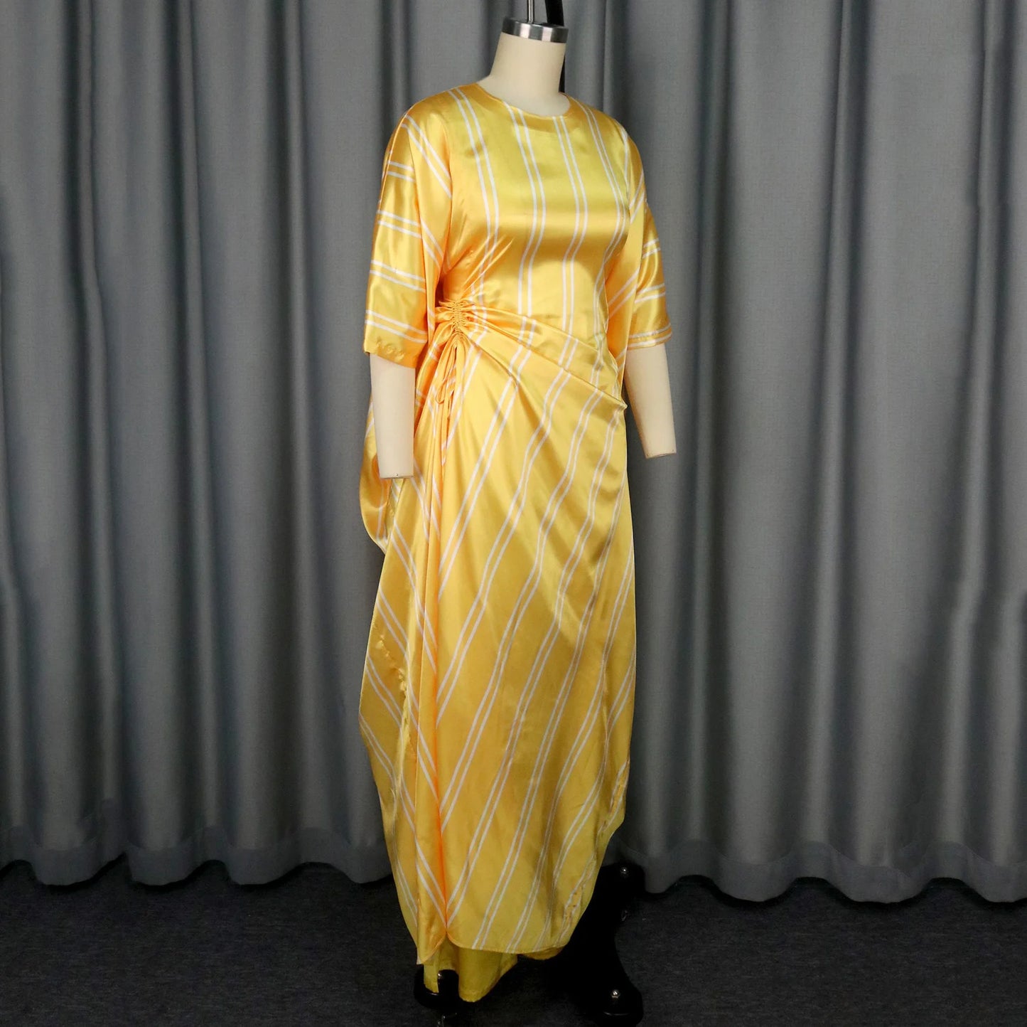 Ensemble 2 pièces pantalon pour femme, chemisier et pantalon Extra longs jaunes, mode élégante pour dames, tenues de dîner pour fête d'anniversaire, nouvelle collection 2025