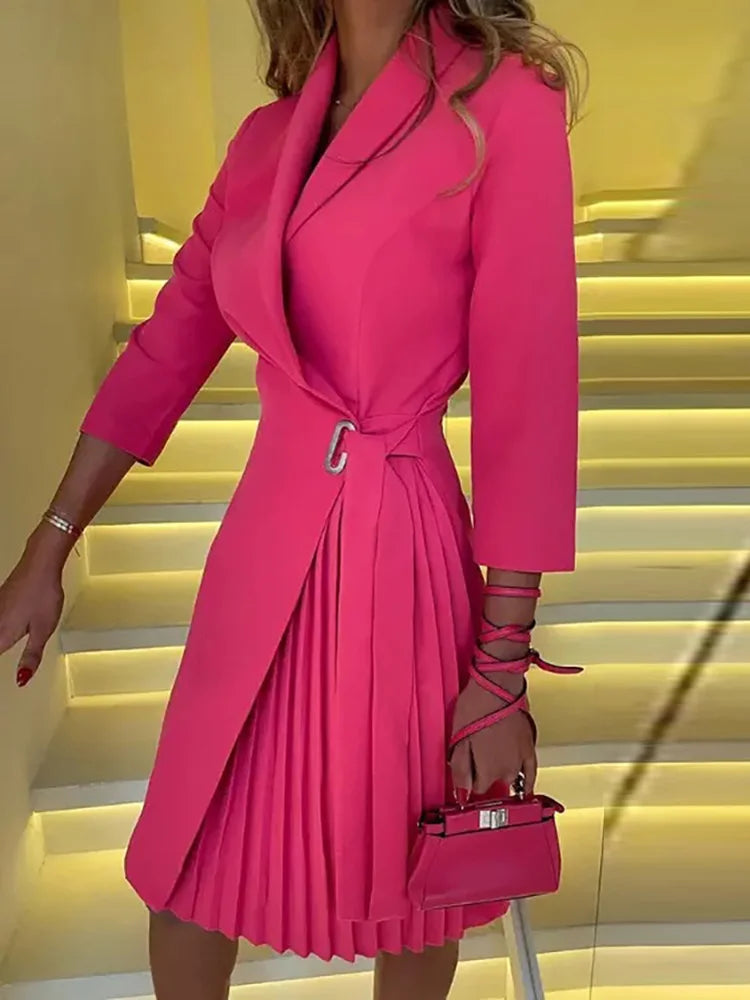 Robe de soirée imprimée à carreaux à manches trois-quarts pour femmes, col en V, dame de bureau, mode pour dames, streetwear d'automne, livraison directe, nouveau