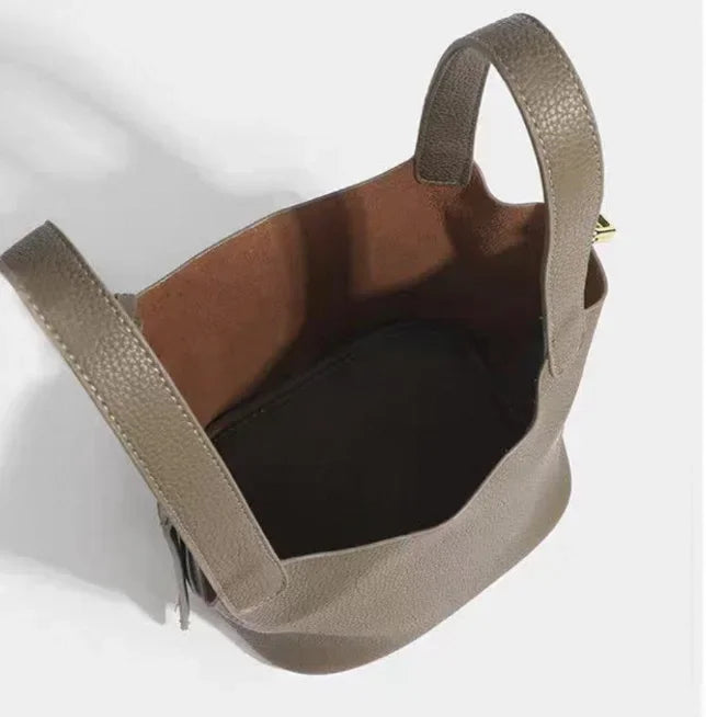 Nouveau 2025 sac seau en cuir pour femmes panier de légumes sac à main maman sac de mariage sac à bandoulière en polyuréthane souple avec poche Mobile