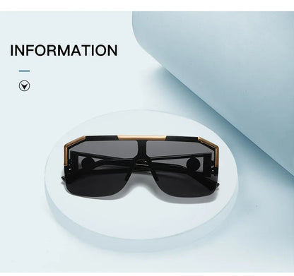 Lunettes de soleil carrées surdimensionnées pour hommes et femmes, à la mode, pour sport, conduite, dégradé de couleur, Uv400 2023