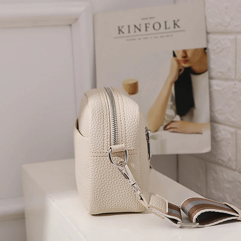 Sacs à bandoulière couleur Hit pour femmes, sacoches en cuir PU, petit sac à main à large sangle