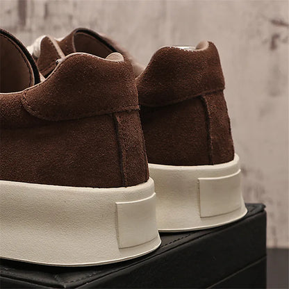 Chaussures en cuir suédé pour hommes, baskets de marche, appartements d'extérieur, vintage, à la mode, luxe, designer, nouveau
