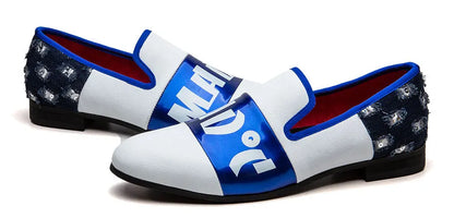 Mocassins formels à enfiler pour hommes, chaussures plates pour hommes, mocassins blancs, chaussures de conduite décontractées, impression de mode, style moderne, nouveau, 2024