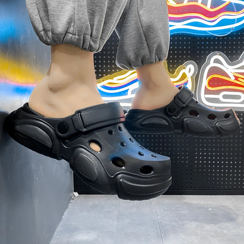 Pantoufles de Couple, vêtements d'extérieur d'été, sandales de plage antidérapantes à semelles épaisses, sandales pour hommes et femmes