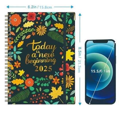 Planificateur 2025 Calendrier hebdomadaire et mensuel 2025 de janvier à décembre A5 (6,2" x 8,5") Plan de travail accaden de 12 mois Etiquettesmic