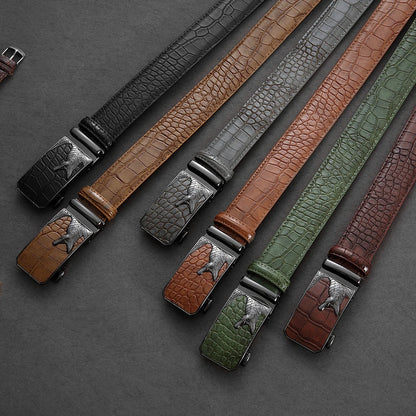Ceinture en cuir PU pour hommes, ceinture à boucle automatique à la mode pour les affaires populaires, ceinture masculine de haute qualité
