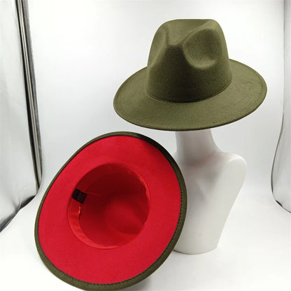 Chapeau Fedora à larges bords pour hommes et femmes, chapeau en feutre ander, chapeau d'église, laine douce, grande taille, DN, britannique, 60cm