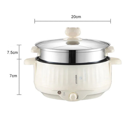 Pot électrique multicuiseur simple/Double couche de 1,7 l, poêle antiadhésive domestique pour 1 à 2 personnes, cuiseur à riz chaud, appareils de cuisson