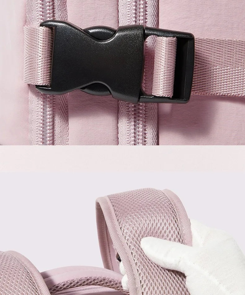 Sac à dos violet clair de grande capacité pour femmes avec séparation sèche et humide, sac d'ordinateur de transport, multifonctionnel étanche l