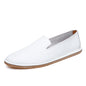 Chaussures à enfiler en cuir faites à la main, mocassins décontractés et souples pour hommes, mocassins simples et confortables, chaussures de bateau respirantes, chaussures plates d'affaires à la mode