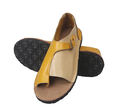 Femmes sandales chaussures d'été pour femmes rétro en cuir PU Peep Toe femmes pantoufle 2025 nouvelle plage boucle sangle plat Sandalias De Mujer