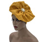 Turban Africain à Grande Fleur pour Femme, Foulard de Sauna Musulman à la Mode